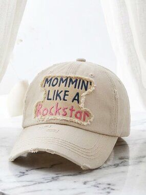 Ladies Stone Mommin Like a Rockstar Baseball Cap